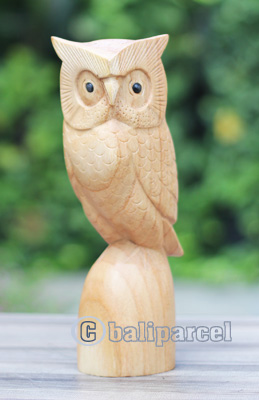 Wooden Owl, Handmade From Hibiscus Wood