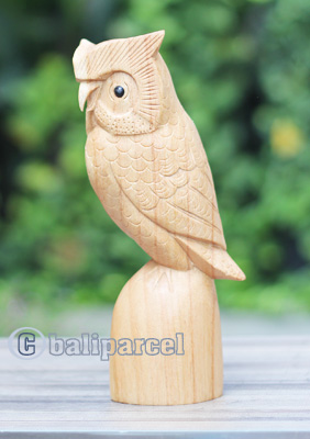 Wooden Owl, Handmade From Hibiscus Wood