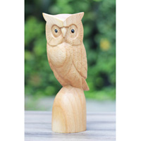 Wooden Owl, Handmade From Hibiscus Wood