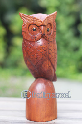 Wooden Owl, Handmade From Hibiscus Wood