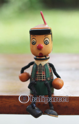 Pinokio Figure, Hand Made From Albesia Wood
