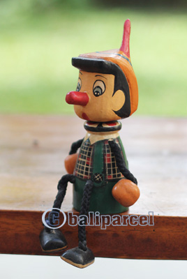 Pinokio Figure, Hand Made From Albesia Wood