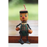 Pinokio Figure, Hand Made From Albesia Wood