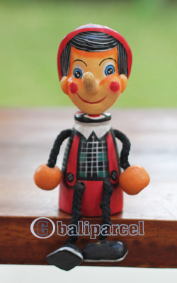 Pinokio Figure, Hand Made From Albesia Wood