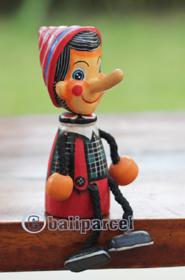 Pinokio Figure, Hand Made From Albesia Wood