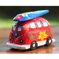 Wooden Miniatur Car With Painted, Handmade From Albesia Wood 