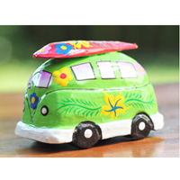 Wooden Miniatur Car With Painted, Handmade From Albesia Wood 