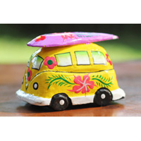 Wooden Miniatur Car With Painted, Handmade From Albesia Wood 
