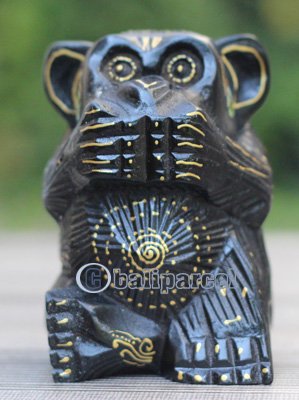 Wooden Monkey With Painted Handmade From Albesia Wood