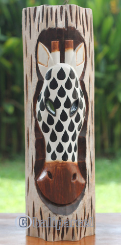 Wooden Mask, Hand Carved From Albesia Wood