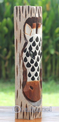 Wooden Mask, Hand Carved From Albesia Wood