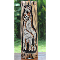 Wooden Mask, Hand Carved From Albesia Wood