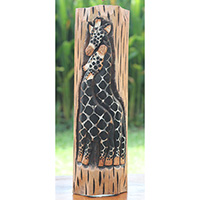 Wooden Mask, Hand Carved From Albesia Wood