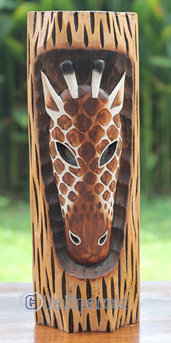 Wooden Mask, Hand Carved From Albesia Wood