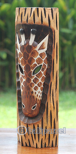 Wooden Mask, Hand Carved From Albesia Wood