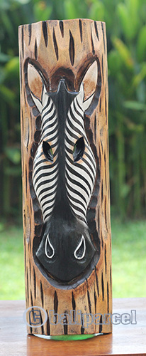 Wooden Mask, Hand Carved From Albesia Wood