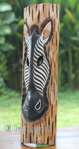 Wooden Mask, Hand Carved From Albesia Wood