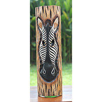 Wooden Mask, Hand Carved From Albesia Wood