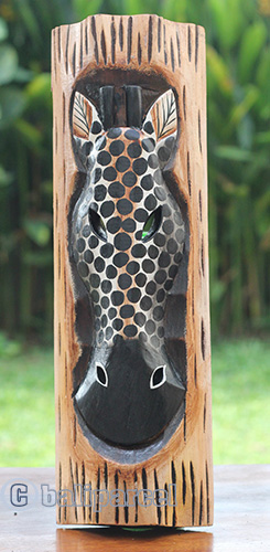 Wooden Mask, Hand Carved From Albesia Wood