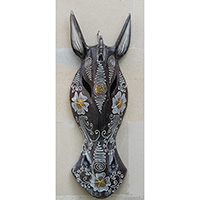 Wooden Mask, Hand Carved From Albesia Wood
