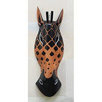 Wooden Mask, Hand Carved From Albesia Wood
