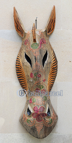Wooden Mask, Hand Carved From Albesia Wood