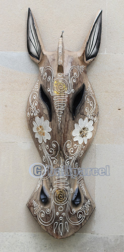 Wooden Mask, Hand Carved From Albesia Wood