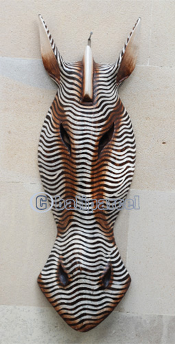 Wooden Mask, Hand Carved From Albesia Wood