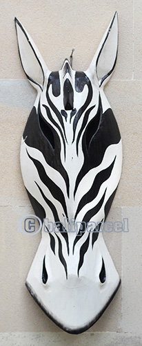 Wooden Mask, Hand Carved From Albesia Wood