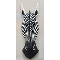 Wooden Mask, Hand Carved From Albesia Wood