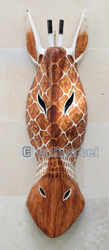 Wooden Mask, Hand Carved From Albesia Wood