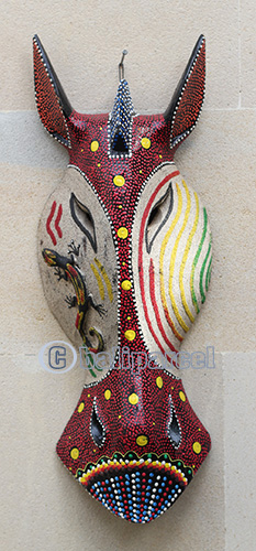 Wooden Mask, Hand Carved From Albesia Wood