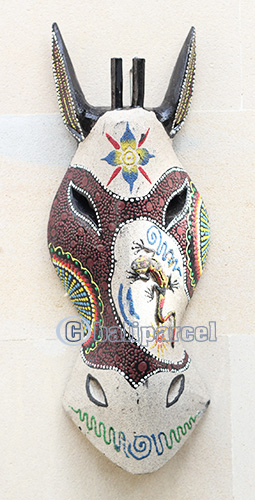 Wooden Mask, Hand Carved From Albesia Wood