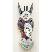 Wooden Mask, Hand Carved From Albesia Wood