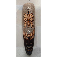 Wooden Mask, Hand Carved From Albesia Wood
