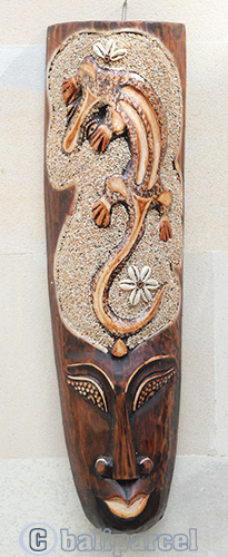 Wooden Mask, Hand Carved From Albesia Wood
