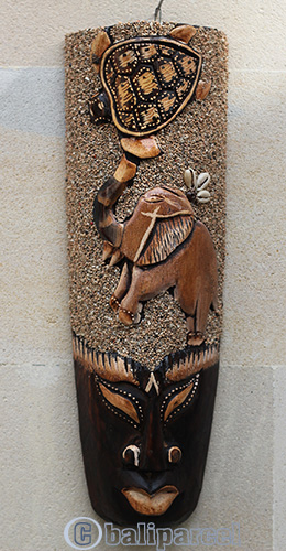 Wooden Mask, Hand Carved From Albesia Wood