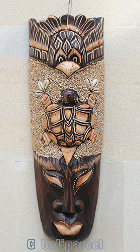 Wooden Mask, Hand Carved From Albesia Wood