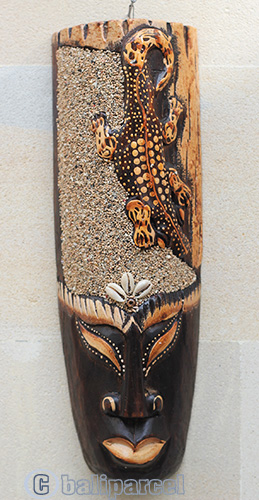 Wooden Mask, Hand Carved From Albesia Wood
