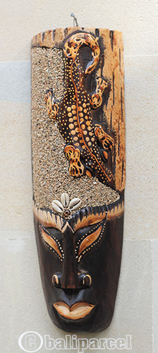 Wooden Mask, Hand Carved From Albesia Wood