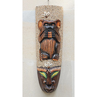 Wooden Mask, Hand Carved From Albesia Wood