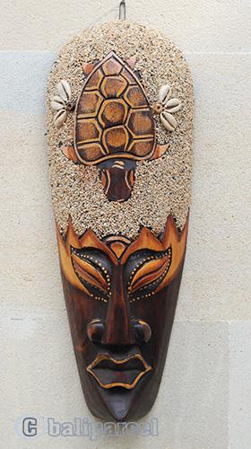 Wooden Mask, Hand Carved From Albesia Wood
