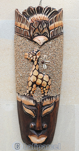 Wooden Mask, Hand Carved From Albesia Wood