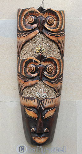 Wooden Mask, Hand Carved From Albesia Wood