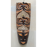 Wooden Mask, Hand Carved From Albesia Wood