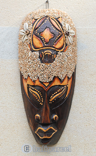 Wooden Mask, Hand Carved From Albesia Wood