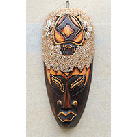 Wooden Mask, Hand Carved From Albesia Wood