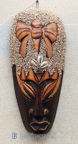 Wooden Mask, Hand Carved From Albesia Wood