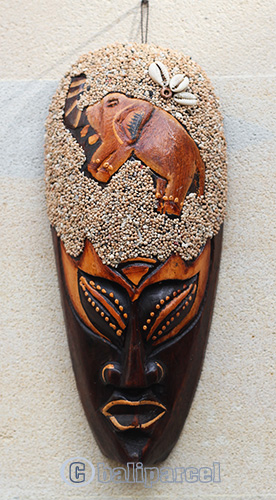 Wooden Mask, Hand Carved From Albesia Wood