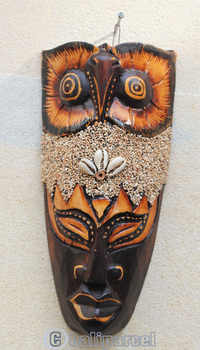 Wooden Mask, Hand Carved From Albesia Wood